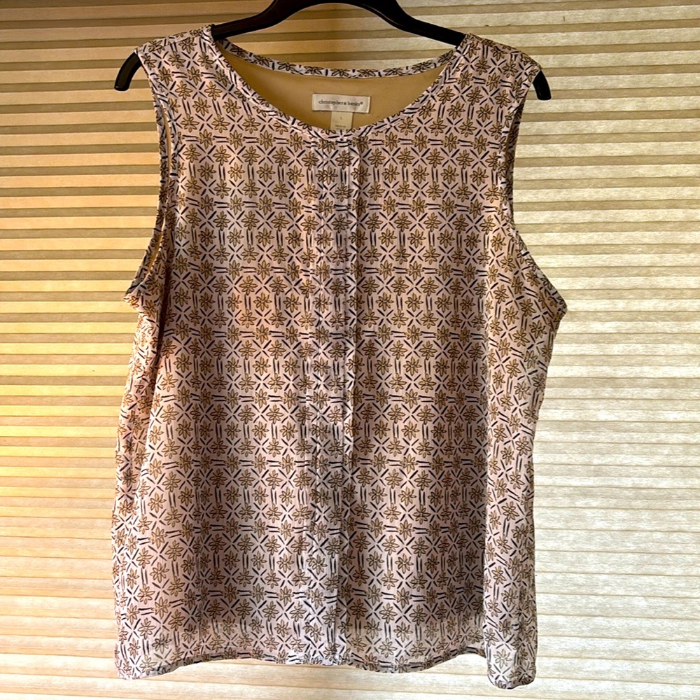 Christopher & Banks lined sleeveless top with center pleats